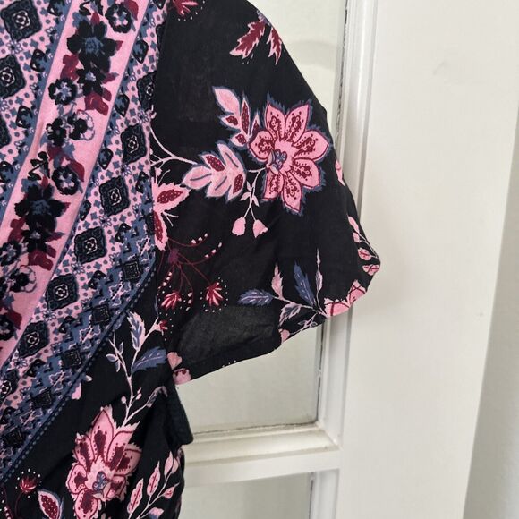 BONGO Dress Floral Faux Wrap Long Maxi Womens S - Picture 10 of 12